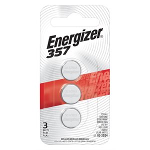 Energizer Silver Oxide 357 1.55 volts card of 3