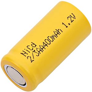 Cellules NiCd 1 / 2AA 1.2 volts 400 mAh FT