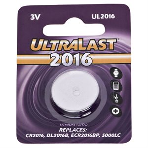 Ultralast pile bouton Lithium CR2016