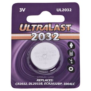 Ultralast pile bouton Lithium CR2032